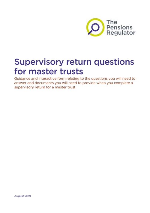 Example of the front page of a questionnaire document